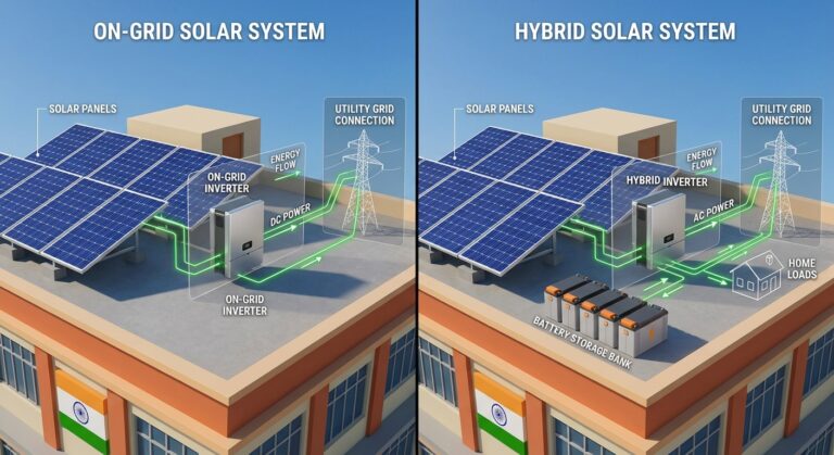 On-Grid vs Hybrid Solar Inverters: ROI Guide for India 2026